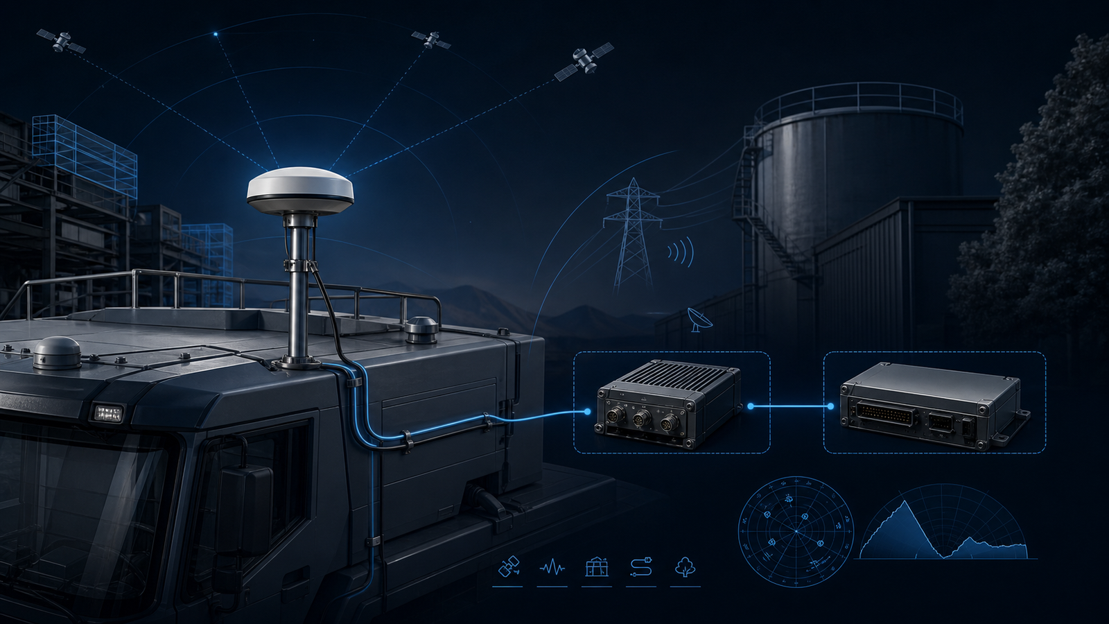 Conceptual GNSS antenna, receiver and platform integration review in an industrial environment