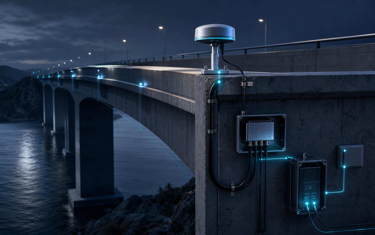 Conceptual operational context for Infrastructure Monitoring GNSS Integration.