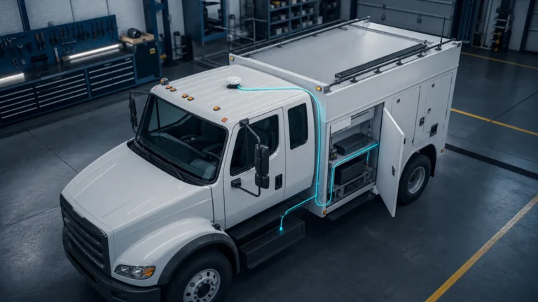 Generic commercial vehicle GNSS installation planning scene